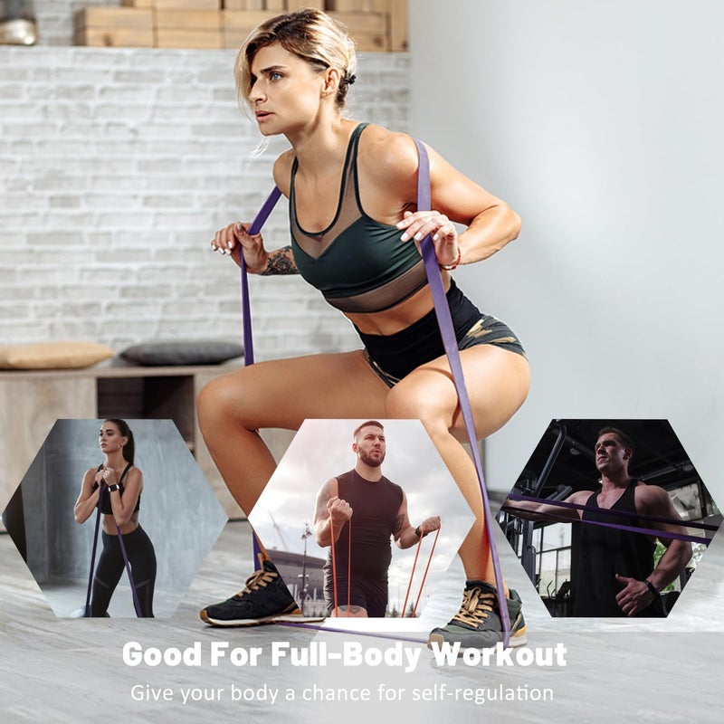 ROSAPOAR Resistance Bands, Pull Up Assist Bands - Workout Bands, Eexercise Bands, Long Resistance Bands Set for Working Out, Fitness, Training, Physical Therapy for Men Women - Image 5